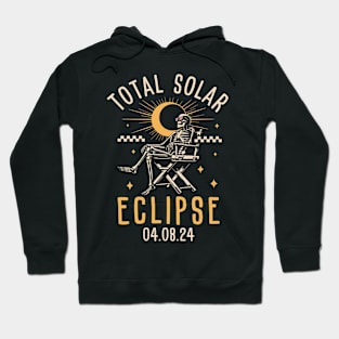 Total solar eclipse skeleton 08 04 2024 Hoodie